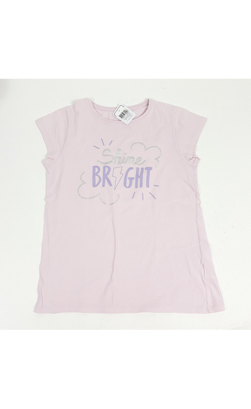 T shirt MC rose imprimé shine bright