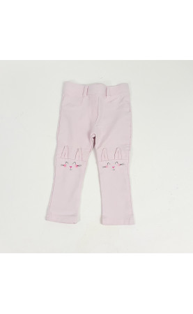 jegging rose pale motif tête de chat