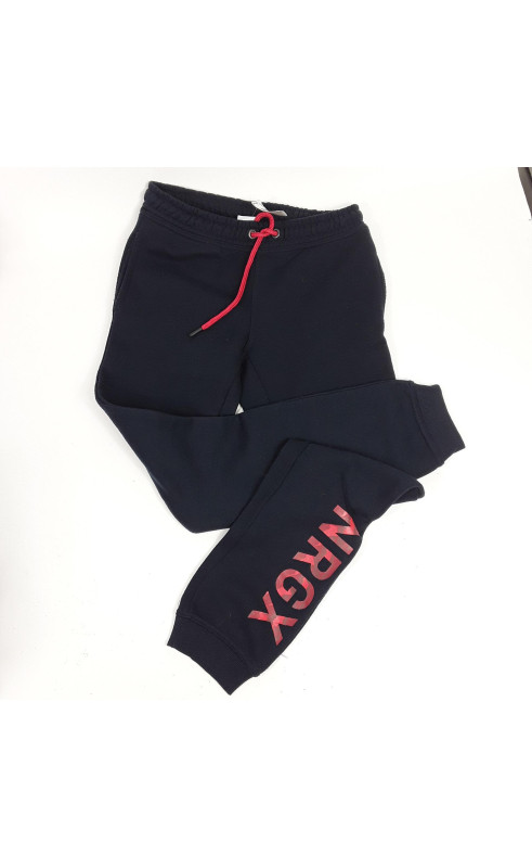 Pantalon de jogging bleu marine avec lacet rouge