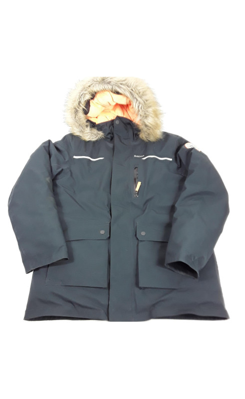 Parka bleu marine capuche fourrure