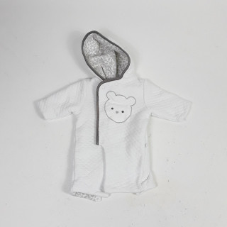 Combinaison doublé blanche à capuche motif ours