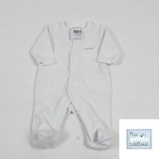 Pyjama en velours blanc " amour "