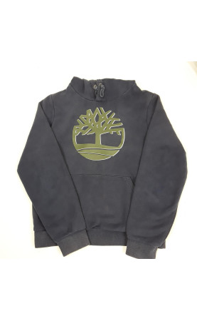 pull bleu marine avec logo vert timberland