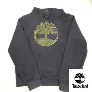 pull bleu marine avec logo vert timberland