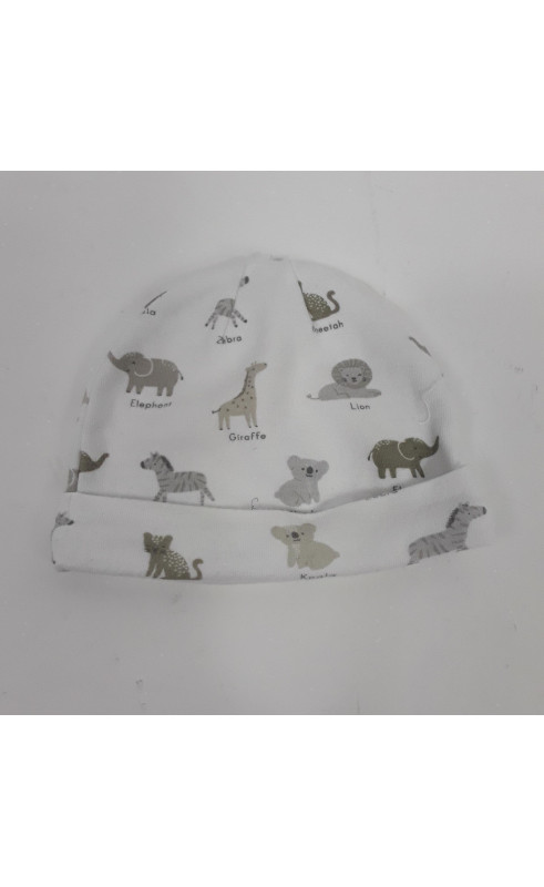 Bonnet blanc motif zebre, koala...