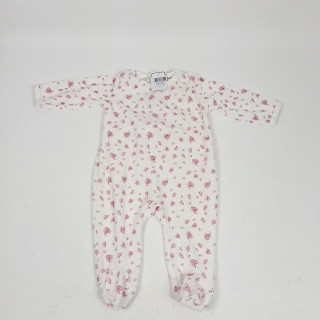 pyjama blanc motif rose