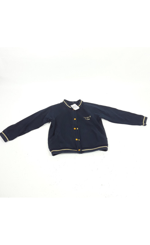 Veste type teddy bleu marine et doré