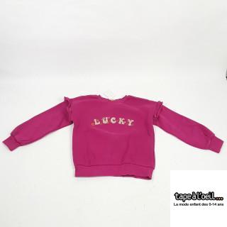 Sweat fushia broderie lucky