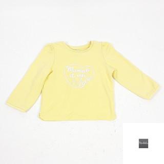 pull jaune " maman et moi love "