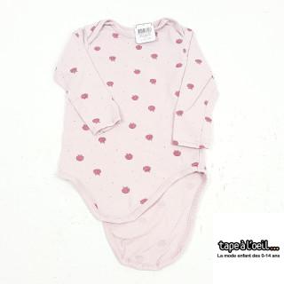 body ml rose avec motif pommes pailleté