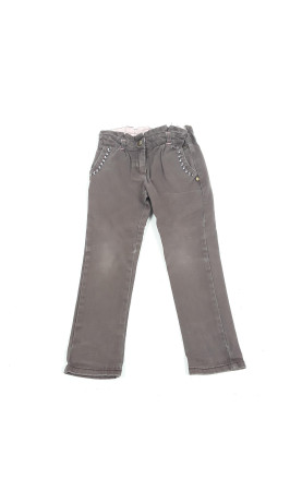 Pantalon marron liseré coloré