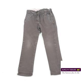 Pantalon marron liseré coloré