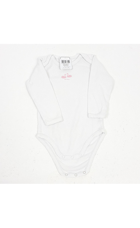 Body ml blanc motifs 2 flamants rose