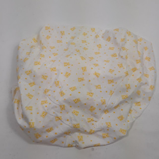 Drap housse blanc motif ours jaune 60x120