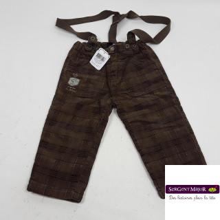 Pantalon avec bretelle marron l'herbier du manoir