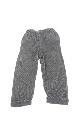 Pantalon velours noir et gris