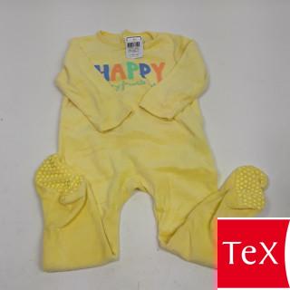 pyjama jaune " happy "avec pieds anti dérapant