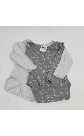 Lot de 2 body gris bambi