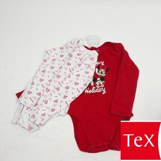 lot de 2 Body blanc et rouge motif minnie noël rouge