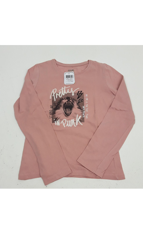 t-shirt ml rose motifs chat qui bail