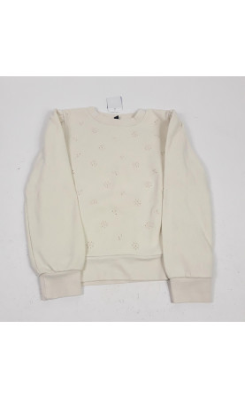 pull blanc motifs fleurs...