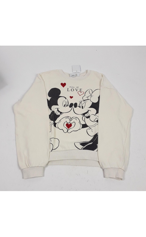 pull blanc imprimer mickey et minnie " full of love "