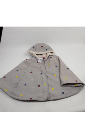 Manteau type poncho gris à...