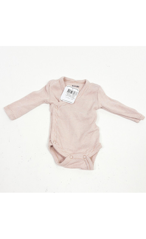 body blanc avec rayures beige