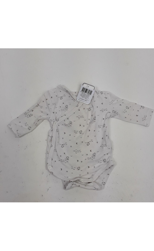 Body ml blanc avec attache devant motifs maisons et lune