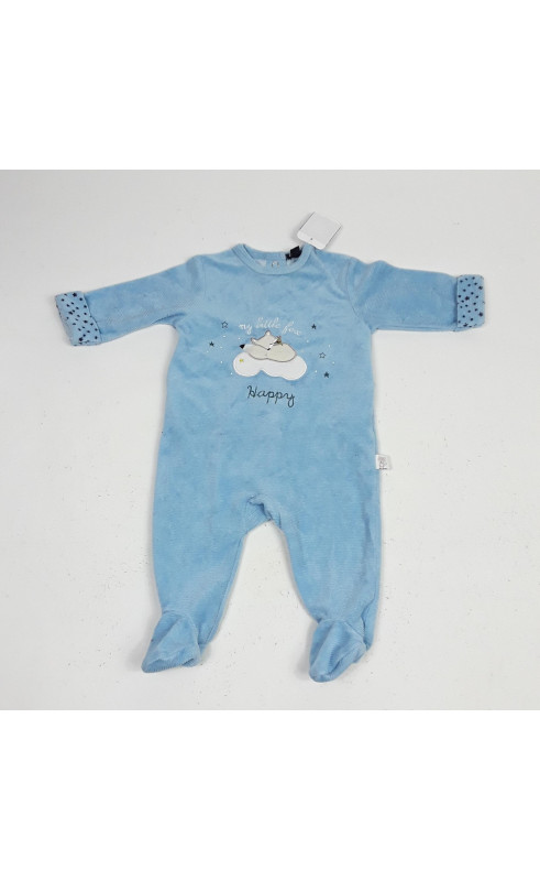 Pyjama bleu motif renard sur nuages " my littles fox "