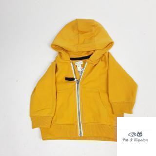 Gillet à capuche jaune moutarde à fermeture éclaire