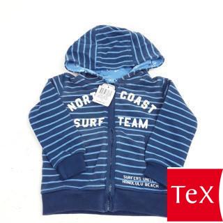 Gilet bleu marine rayé bleu clair " noth coast surf team "