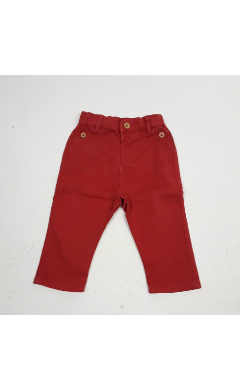 pantalon rouge avec imitation fausse poche