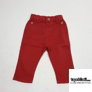 pantalon rouge avec imitation fausse poche