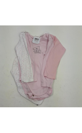 Lot de 3 bodys rose et...