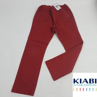 pantalon slim rouge avec traits gris au niveau de poches