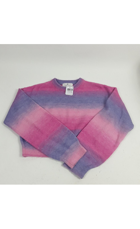 pull en laine rose et violet effet dégrader