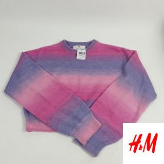 pull en laine rose et violet effet dégrader