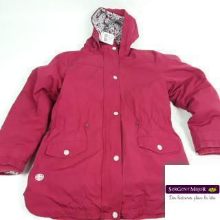 Parka rose 2 en 1 avec boutons blanc motifs fleurs