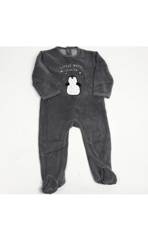 pyjama gris motifs pingouin "little hugg"