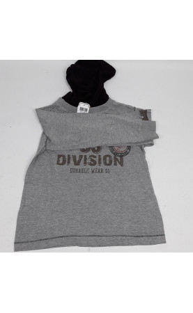 T-shirt ML a capuche gris "...