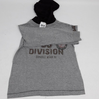 T-shirt ML a capuche gris " mountain 89 "