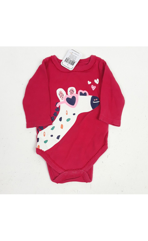 body ml rose motif girafe avec lunette en forme de coeur