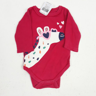 body ml rose motif girafe avec lunette en forme de coeur