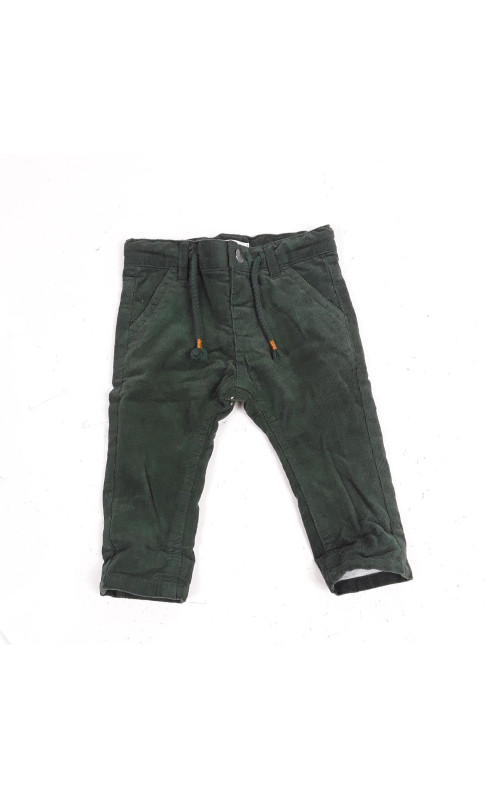 pantalon vert en velours avec cordons