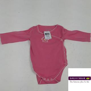 body ml rose motifs chat jaune entourée de fleurs