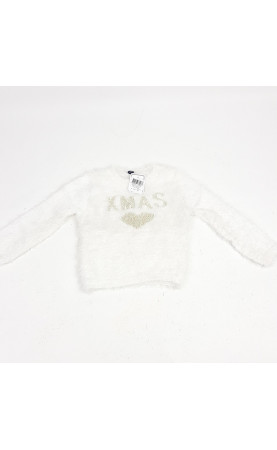 Pull blanc tout doux "xmas"