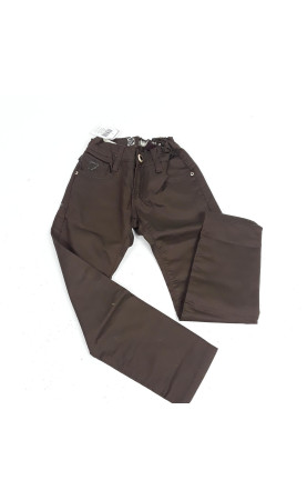 Pantalon simili cuir marron...