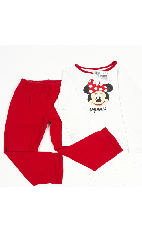 Pyjama 2 pièces rouge et blanc tête de minnie