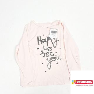 T-shirt ML rose fin " happy to see you "